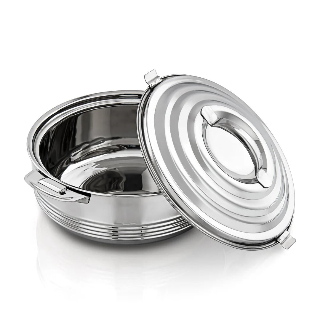 Almarjan 3 Pieces Casa Collection Stainless Steel Hot Pot Silver - حافظة طعام من الستانلس ستيل من مجموعة كازا - فضي - 3 قطع من المارجان