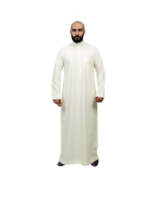 Daffah Summer Thobe - FILAMENT ‘cream’- ثوب من الدفة صيفي اللون كريم