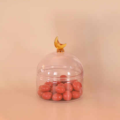 Glass Moon Dome Jar - Cotton Candy