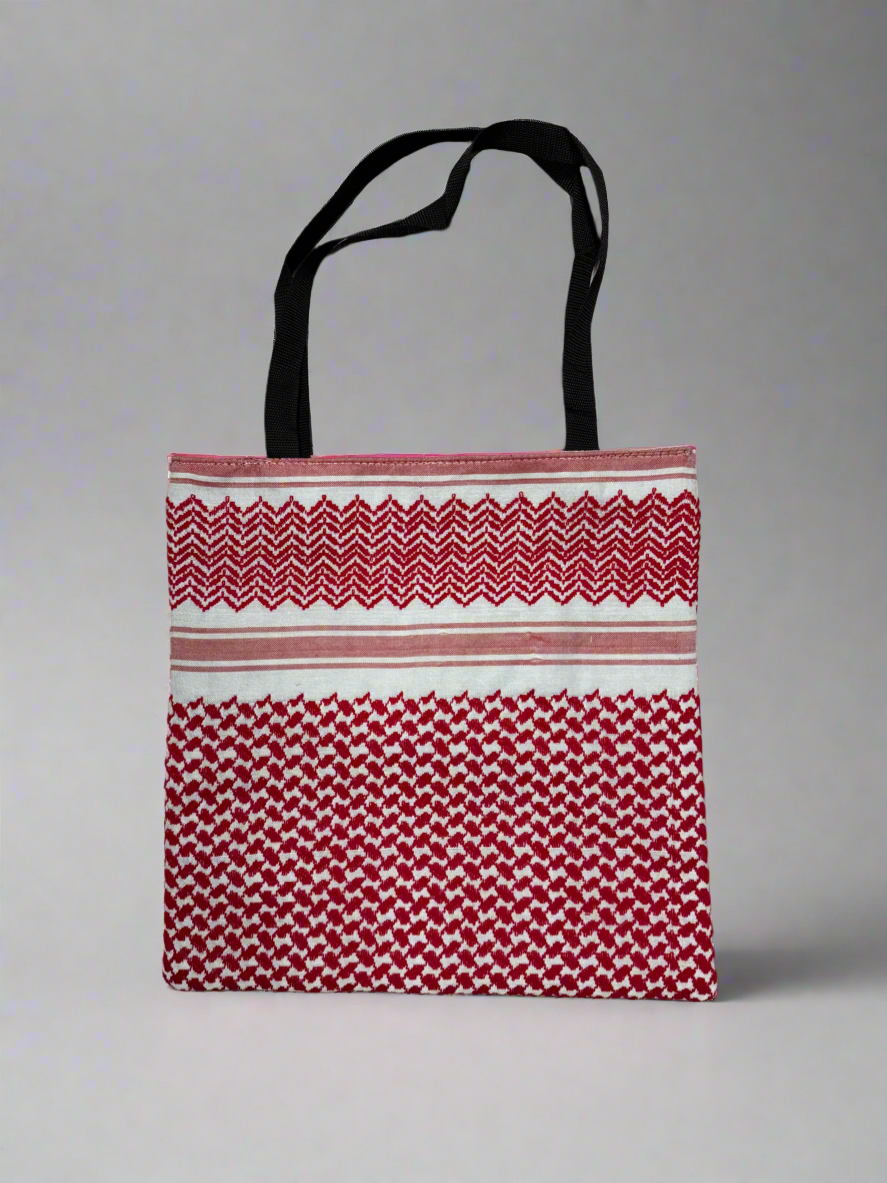 Premium Handcrafted Kufiya Tote Bag – Classic Palestinian Design with Spacious Zippered Enclosure