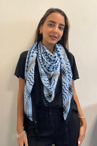 Echoes – Blue Mirage Kufiya (Keffiyeh) | Made in Jordan