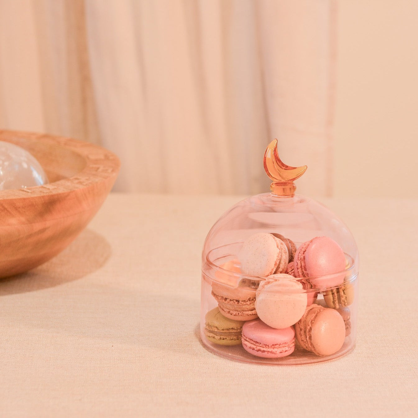 Glass Moon Dome Jar - Cotton Candy