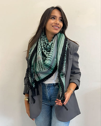 Echoes – Forest Green Kufiya (Keffiyeh) | Made in Jordan