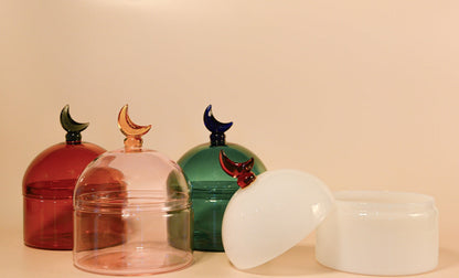 Glass Moon Dome Jar - Cotton Candy