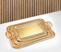 Almarjan 3 Pieces Serving Tray Set Gold