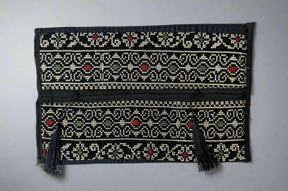 Tatreez Tissue Box | Red, Gold & Teal – Handcrafted Fabric Cover Made in Jordan