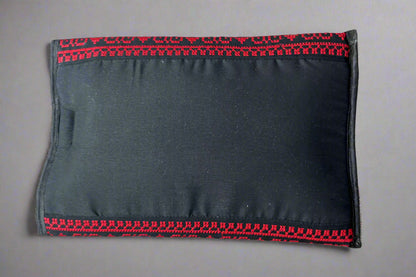 Tatreez Tissue Box | Red, Gold & Teal – Handcrafted Fabric Cover Made in Jordan