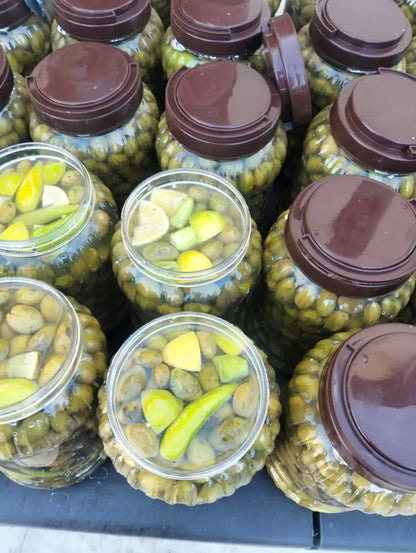 Jenin Palestinian Pickled Green Olives 1.5kg – Cracked Olives in Brine