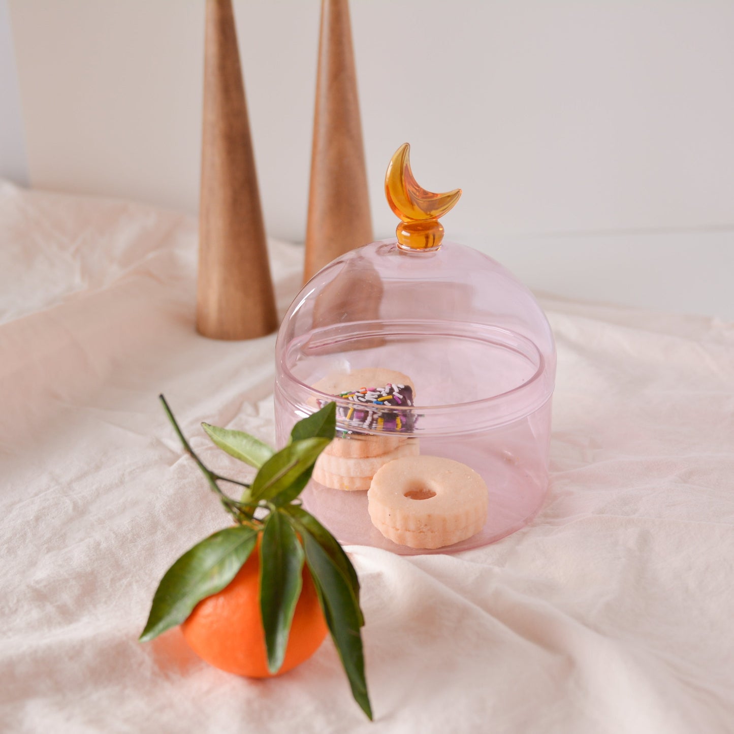 Glass Moon Dome Jar - Cotton Candy