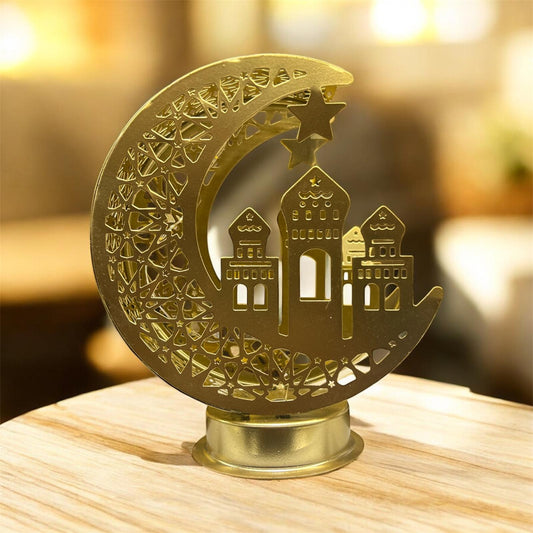 Ramadan Tabletop LED Cresent/Mosque Gold